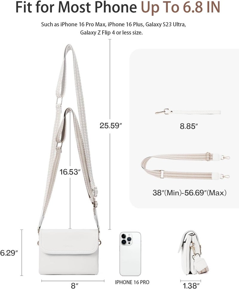 CHOLISS Small Crossbody Bags for Women, Vegan Leather Cell Phone Purse, Mini Travel Purse with Adjustable Strap Womens Gifts - Image 5